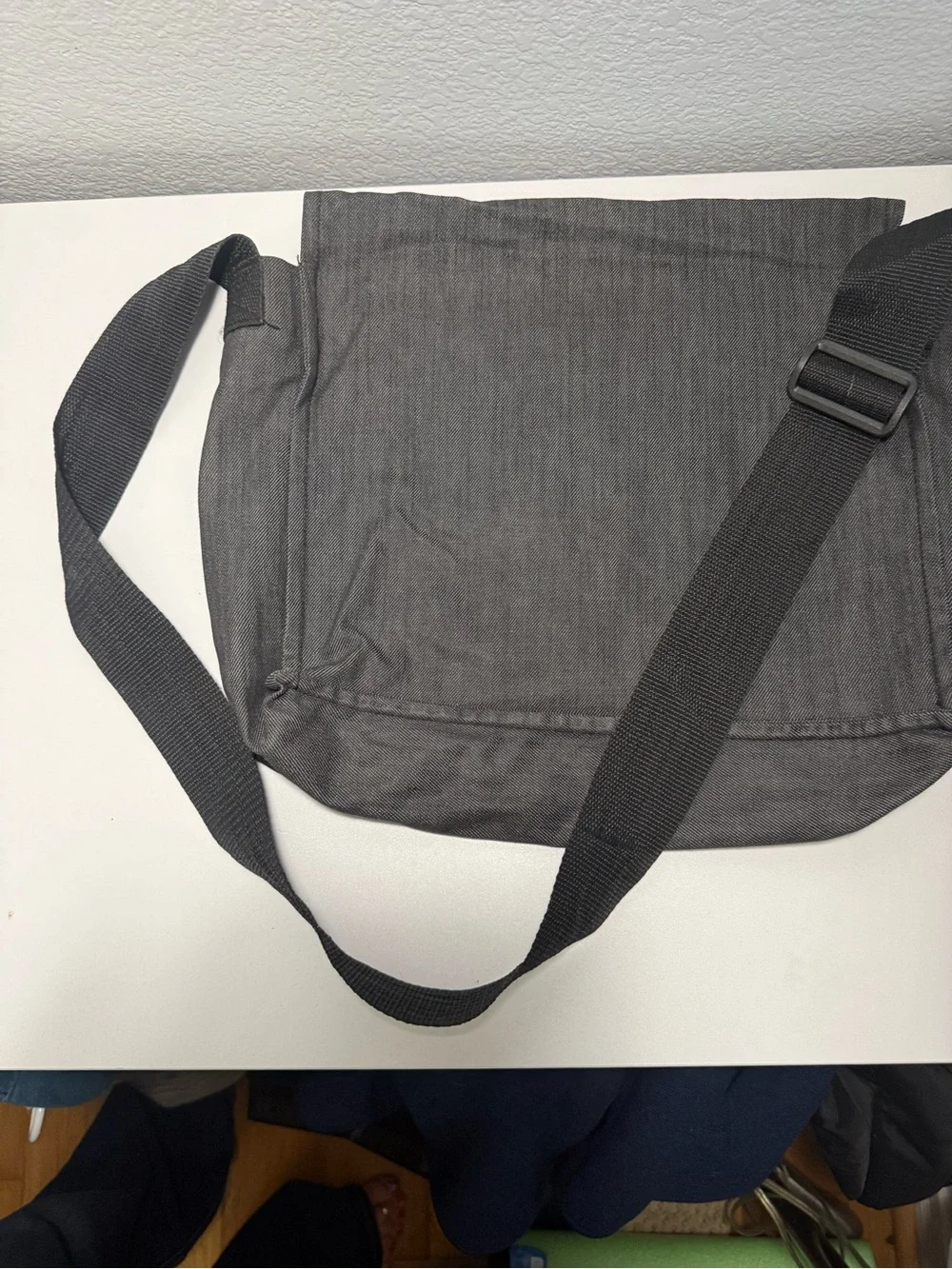 G by Guess Gray Messenger Bag with Orange Accent Tabs